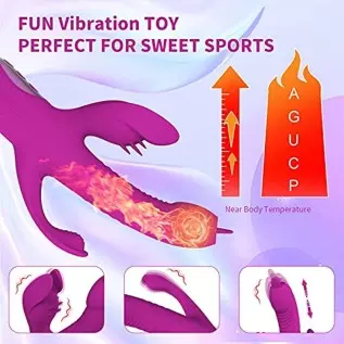 Rabbit Vibrator for Women, G Spot Dildo Vibrator, PUWCBZE Clitoral Stimulator with 10 Powerful Vibrations & 8 Thrusting Tongue L Rabbit Vibrator for Women, G Spot Dildo Vibrator, PUWCBZE Clitoral Stimulator with 10 Powerful Vibrations & 8 Thrusting Tongue L