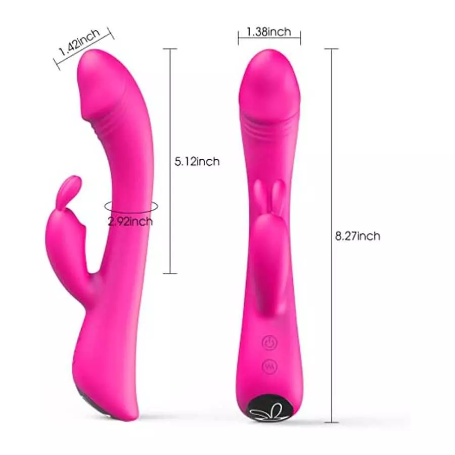 Rabbit Vibrator Dildo for Women Pleasure : G Spot Vibrator with Bunny Ears 9 Vibration Modes, Quiet Clit Vibrator Pink Dildo for