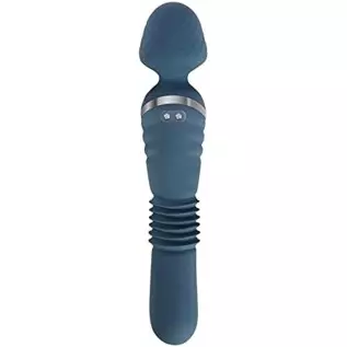 Adam & Eve Dual Ended Thrusting Wand Rechargeable Silicone Vibrator - Teal