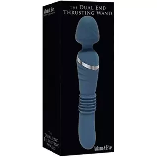 Adam & Eve Dual Ended Thrusting Wand Rechargeable Silicone Vibrator - Teal