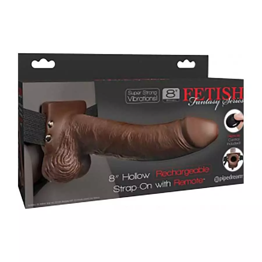 Pipedream Products Fetish Fantasy Series 10" Hollow Rechargeable Strap-on with Remote, Tan