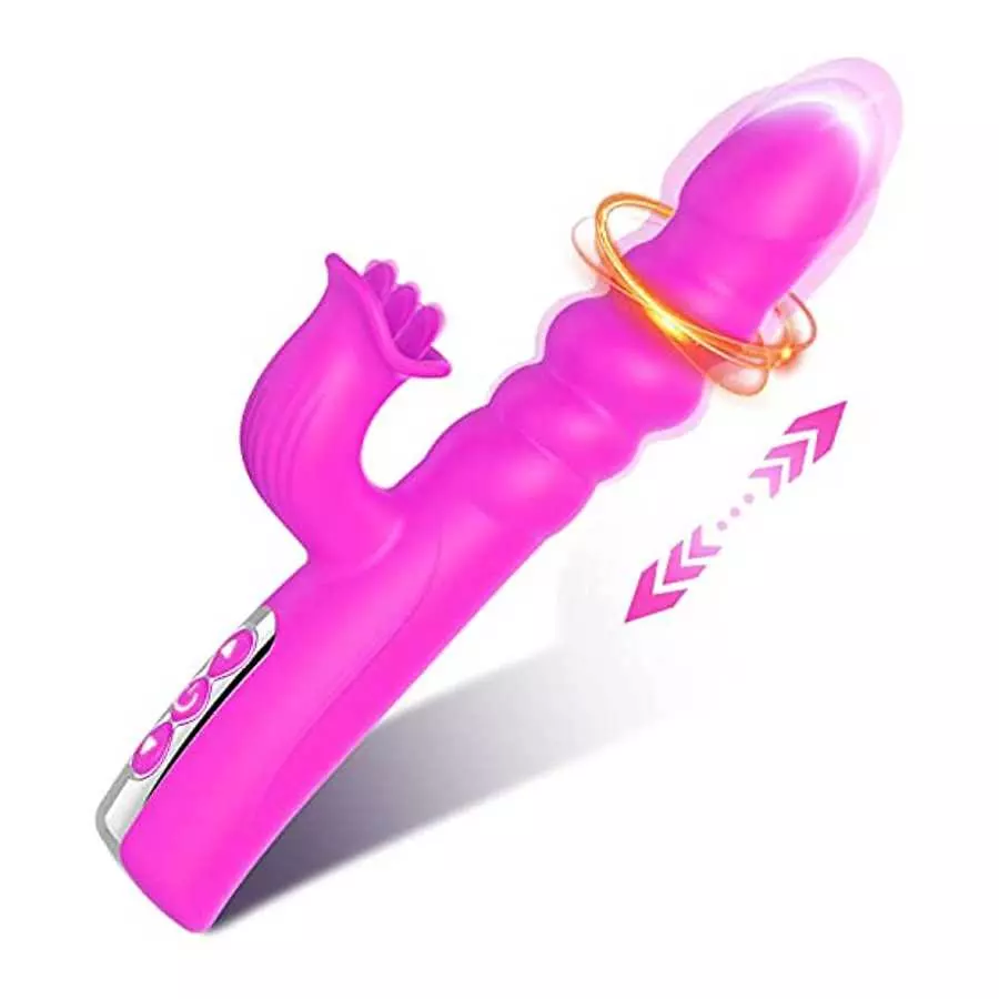 4 in 1 Thrusting Rabbit Vibrator for Woman Sex Toys G Spot Vibrator 8 Rotating Vibrating Telescopic Modes 5 Tongue Licking Modes 4 in 1 Thrusting Rabbit Vibrator for Woman Sex Toys G Spot Vibrator 8 Rotating Vibrating Telescopic Modes 5 Tongue Licking Modes
