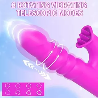 4 in 1 Thrusting Rabbit Vibrator for Woman Sex Toys G Spot Vibrator 8 Rotating Vibrating Telescopic Modes 5 Tongue Licking Modes 4 in 1 Thrusting Rabbit Vibrator for Woman Sex Toys G Spot Vibrator 8 Rotating Vibrating Telescopic Modes 5 Tongue Licking Modes