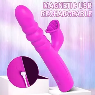 4 in 1 Thrusting Rabbit Vibrator for Woman Sex Toys G Spot Vibrator 8 Rotating Vibrating Telescopic Modes 5 Tongue Licking Modes 4 in 1 Thrusting Rabbit Vibrator for Woman Sex Toys G Spot Vibrator 8 Rotating Vibrating Telescopic Modes 5 Tongue Licking Modes