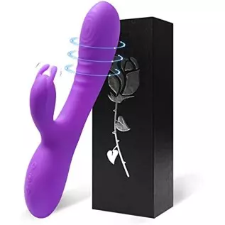 Acvioo Clitoral G Spot Rabbit Vibrator Liquid Silicone Bunny Clitoris Nipple Dildo Stimulator Feather Touch Adult Sex Toys for C