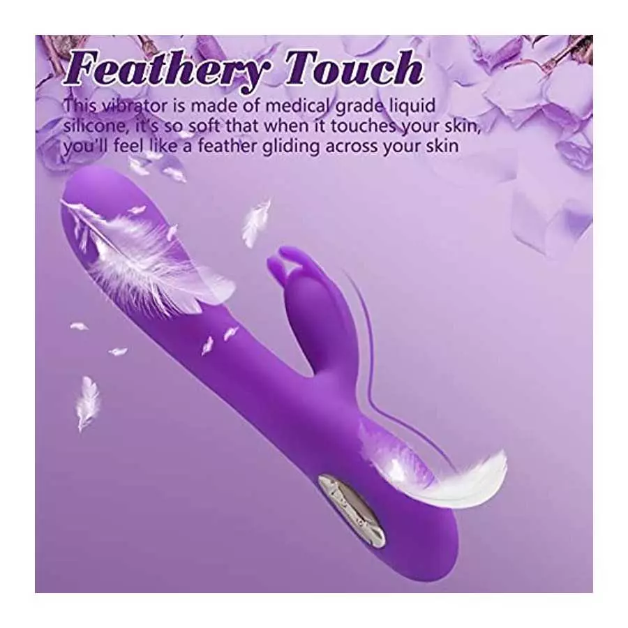 Acvioo Clitoral G Spot Rabbit Vibrator Liquid Silicone Bunny Clitoris Nipple Dildo Stimulator Feather Touch Adult Sex Toys for C