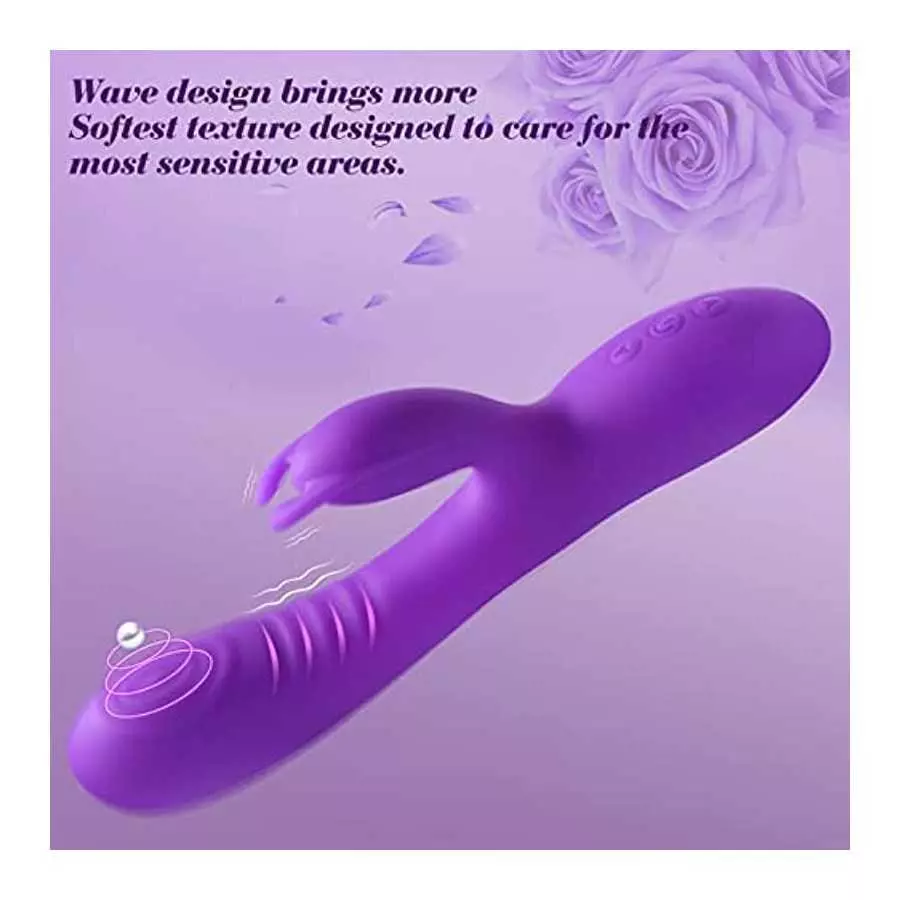 Acvioo Clitoral G Spot Rabbit Vibrator Liquid Silicone Bunny Clitoris Nipple Dildo Stimulator Feather Touch Adult Sex Toys for C