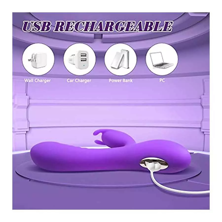 Acvioo Clitoral G Spot Rabbit Vibrator Liquid Silicone Bunny Clitoris Nipple Dildo Stimulator Feather Touch Adult Sex Toys for C