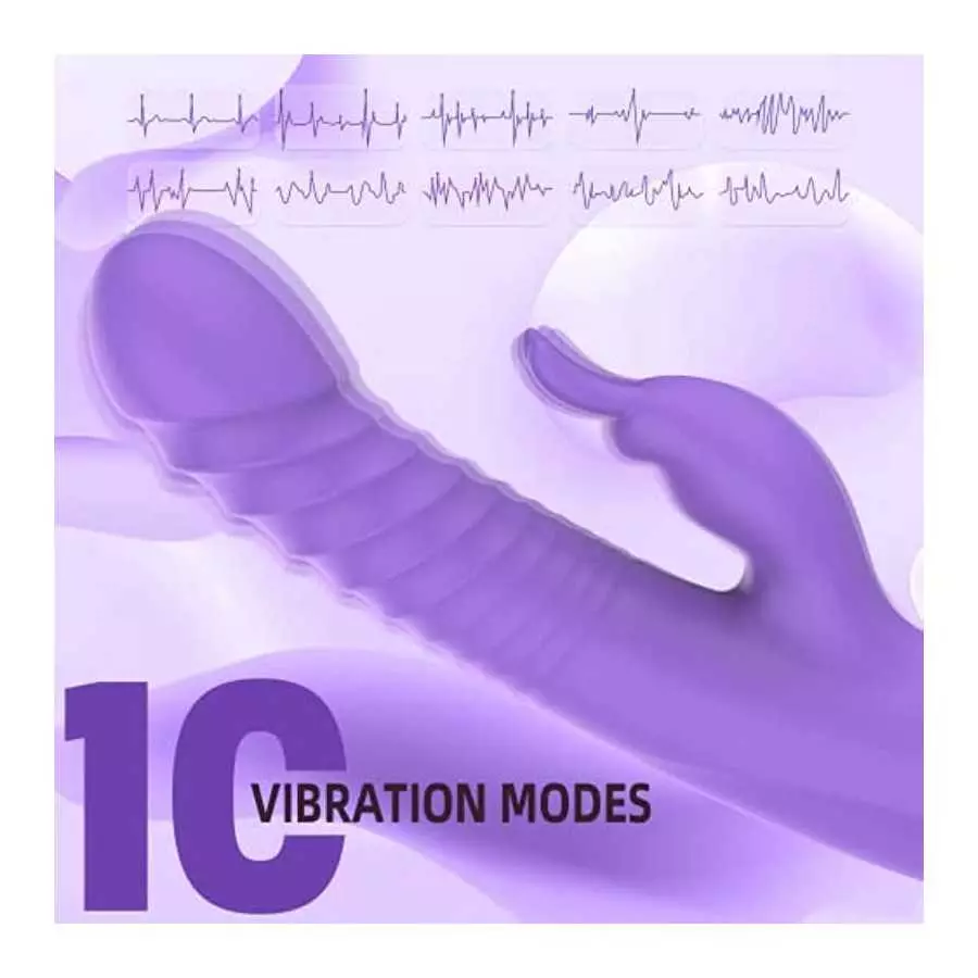 PUWCBZE Rabbit Vibrator Thrusting Rotating Dildo Heating, G Spot Clitoral Stimulator Vagina Stimulation Adult Sex Toys for Women