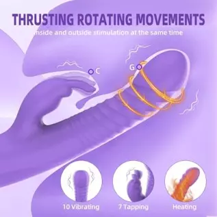 PUWCBZE Rabbit Vibrator Thrusting Rotating Dildo Heating, G Spot Clitoral Stimulator Vagina Stimulation Adult Sex Toys for Women PUWCBZE Rabbit Vibrator Thrusting Rotating Dildo Heating, G Spot Clitoral Stimulator Vagina Stimulation Adult Sex Toys for Women