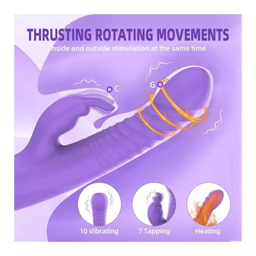 PUWCBZE Rabbit Vibrator Thrusting Rotating Dildo Heating, G Spot Clitoral Stimulator Vagina Stimulation Adult Sex Toys for Women
