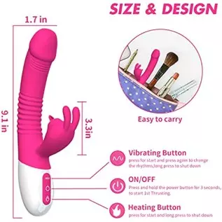 G Spot Rabbit Vibrator Dildo for Women Vaginal Healt,Bunny Ears for Women Clitoral G Spot Stimulation with 3 Telescopic & 10 Vib G Spot Rabbit Vibrator Dildo for Women Vaginal Healt,Bunny Ears for Women Clitoral G Spot Stimulation with 3 Telescopic & 10 Vib