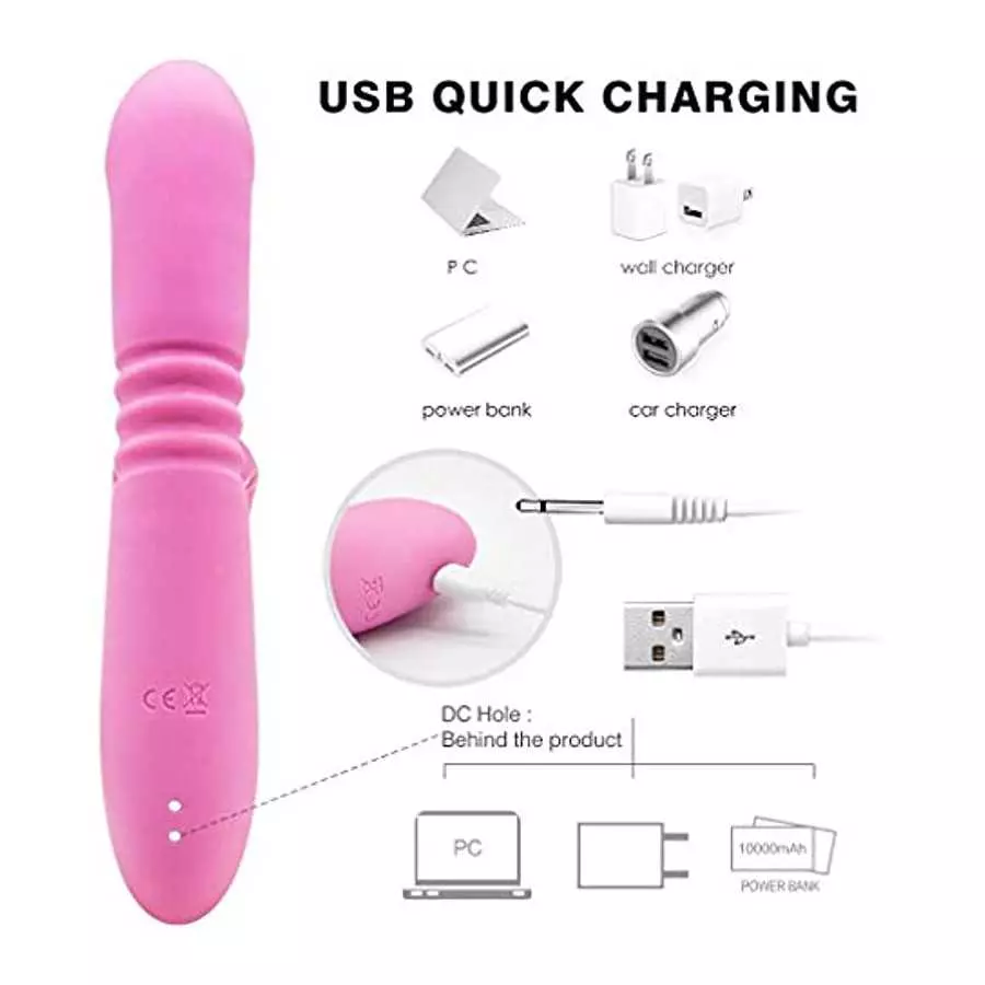 Rabbit Vibrator, Pulsating G Spot Rabbit Vibrator, 2-in-1 Pulse Clitoral Thrusting Vibrator, Rabbit G-spot Clitoralis Stimulator