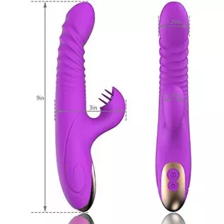 G Spot Rabbit Vibrator for Women Clitoris Stimulation with 8 Powerful Vibrations Rechargeable 3 in 1 Clit Anal Stimulating Dildo G Spot Rabbit Vibrator for Women Clitoris Stimulation with 8 Powerful Vibrations Rechargeable 3 in 1 Clit Anal Stimulating Dildo