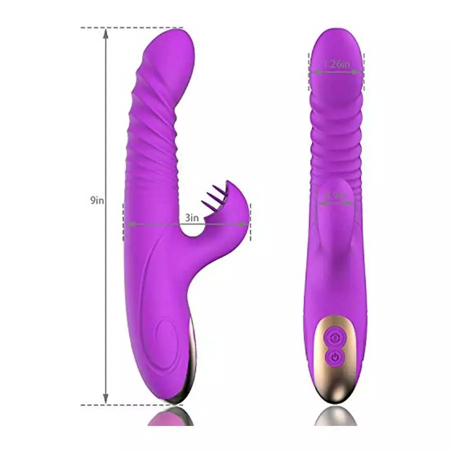 G Spot Rabbit Vibrator for Women Clitoris Stimulation with 8 Powerful Vibrations Rechargeable 3 in 1 Clit Anal Stimulating Dildo