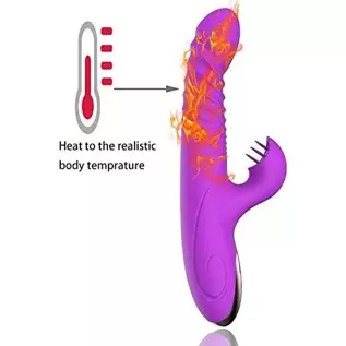 G Spot Rabbit Vibrator for Women Clitoris Stimulation with 8 Powerful Vibrations Rechargeable 3 in 1 Clit Anal Stimulating Dildo G Spot Rabbit Vibrator for Women Clitoris Stimulation with 8 Powerful Vibrations Rechargeable 3 in 1 Clit Anal Stimulating Dildo