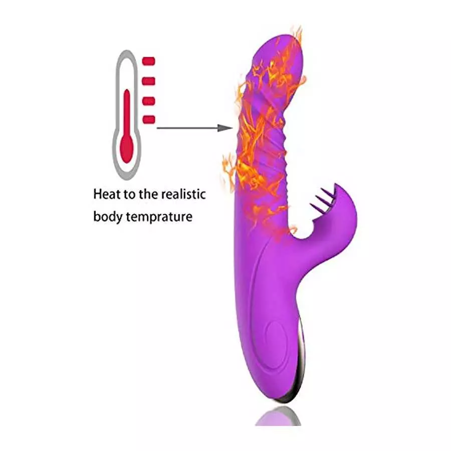 G Spot Rabbit Vibrator for Women Clitoris Stimulation with 8 Powerful Vibrations Rechargeable 3 in 1 Clit Anal Stimulating Dildo