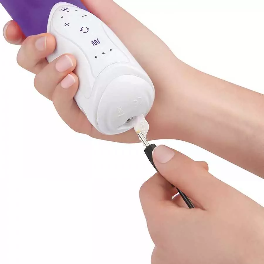 Rabbit Essentials Realistic Rabbit Vibrator with Throbbing Shaft (Includes: USB Rechargeable Charger, Satin Storage Bag, and Use