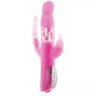 6k Eve’s Triple Pleasure Rabbit Vibrator, Pink | 10” Long, 5” Insertable x 1” Wide | Waterproof Silicone G Spot Vibrator, Clitor