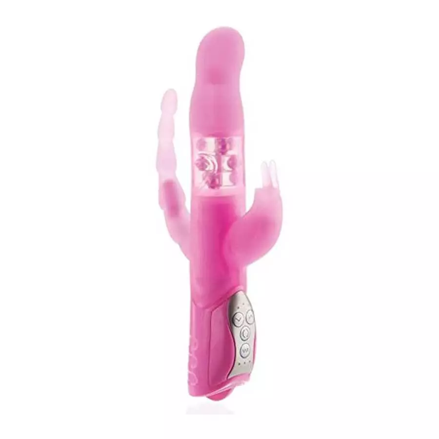 Adam & Eve Eve’s Triple Pleasure Rabbit Vibrator, Pink | 10” Long, 5” Insertable x 1” Wide | Waterproof Silicone G Spot Vibrator Adam & Eve Eve’s Triple Pleasure Rabbit Vibrator, Pink | 10” Long, 5” Insertable x 1” Wide | Waterproof Silicone G Spot Vibrator