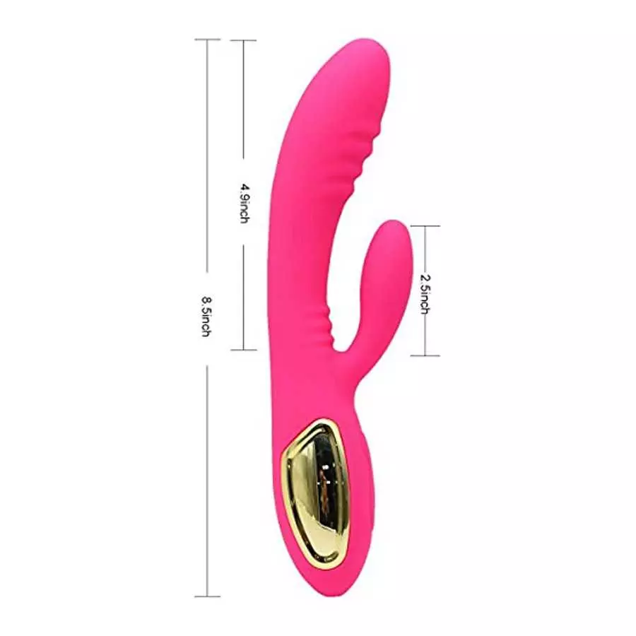 Christmas Gift G Spot Dildo Rabbit Vibrator, Waterproof Rechargeable Quiet Clitoris Stimulator with 10 Strong Vibrations Dual St