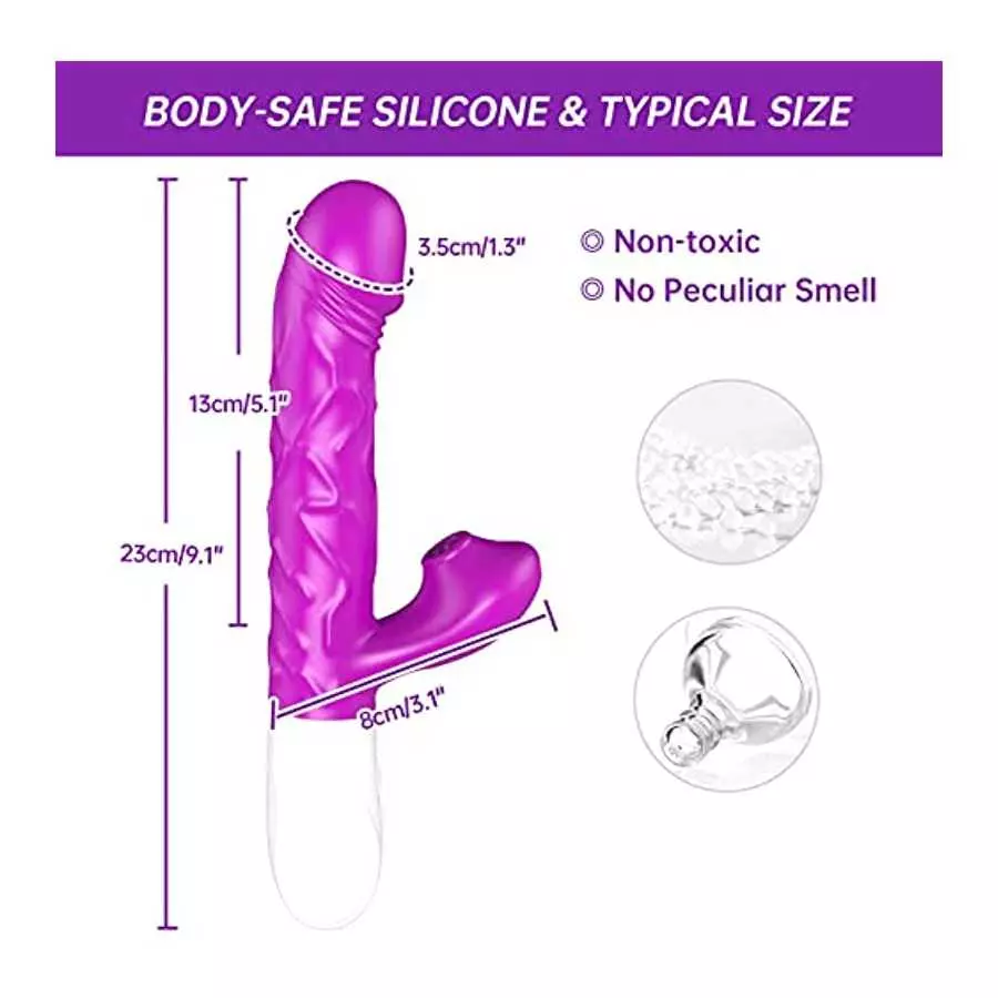 GAIWU G-Spot Rabbit Vibrator for Women with 3 Thrusting Speeds , Heating Vibrating Dildo with 7 Vibrations & Suction Modes, Wate