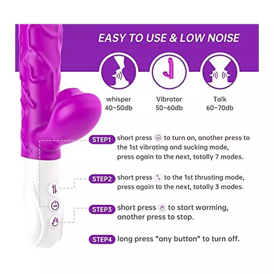 GAIWU G-Spot Rabbit Vibrator for Women with 3 Thrusting Speeds , Heating Vibrating Dildo with 7 Vibrations & Suction Modes, Wate