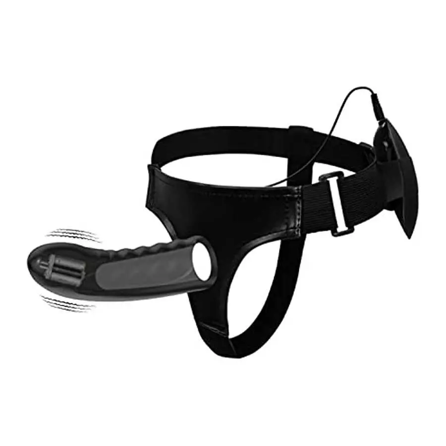 G-Spot Vibrating Dildo with Remote Control, Wearable Strap-on Silicone Dildos Hollow Shaft Vibrating Adult Sex Toys (Not for Wom