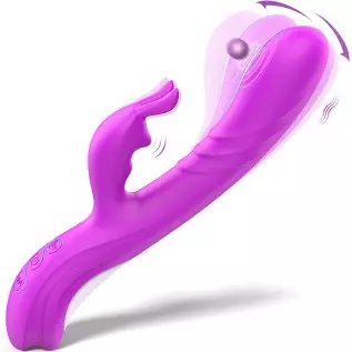 Rabbit Vibrator with Wiggling Motion - MEANINS Mary, G Spot Vibrator Mimic Lover's Fingers, Clitoral Vibrator with Flexible Bunn