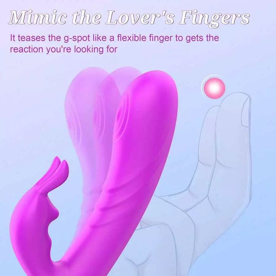 Rabbit Vibrator with Wiggling Motion - MEANINS Mary, G Spot Vibrator Mimic Lover's Fingers, Clitoral Vibrator with Flexible Bunn