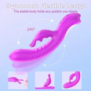 Rabbit Vibrator with Wiggling Motion - MEANINS Mary, G Spot Vibrator Mimic Lover's Fingers, Clitoral Vibrator with Flexible Bunn Rabbit Vibrator with Wiggling Motion - MEANINS Mary, G Spot Vibrator Mimic Lover's Fingers, Clitoral Vibrator with Flexible Bunn