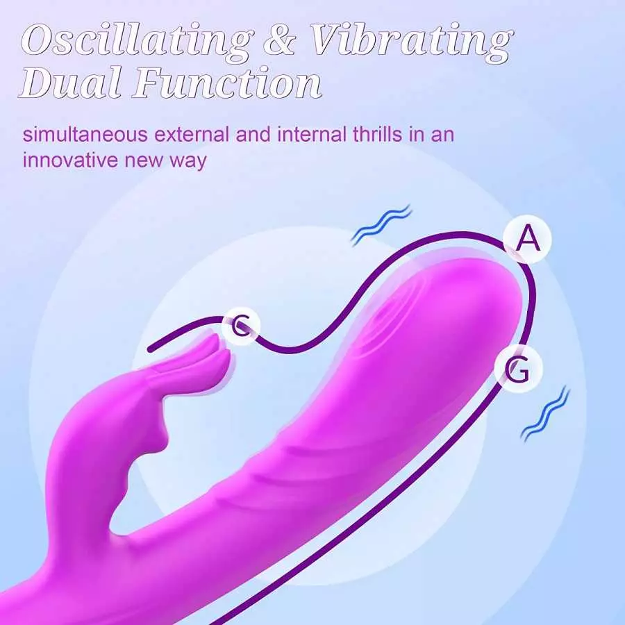 Rabbit Vibrator with Wiggling Motion - MEANINS Mary, G Spot Vibrator Mimic Lover's Fingers, Clitoral Vibrator with Flexible Bunn