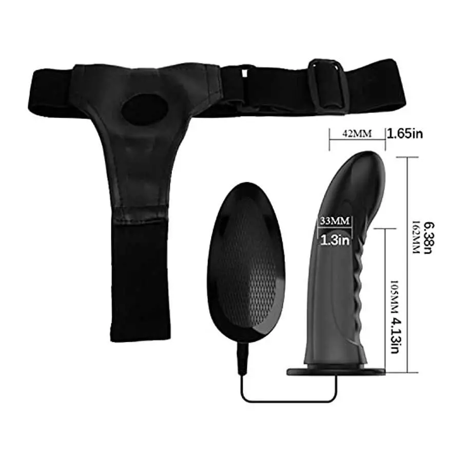 G-Spot Vibrating Dildo with Remote Control, Wearable Strap-on Silicone Dildos Hollow Shaft Vibrating Adult Sex Toys (Not for Wom