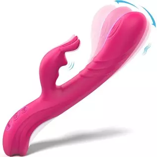 Rabbit Vibrator with Wiggling Motion - MEANINS Mary, G Spot Vibrator Mimic Lover's Fingers, Clitoral Vibrator with Flexible Bunn Rabbit Vibrator with Wiggling Motion - MEANINS Mary, G Spot Vibrator Mimic Lover's Fingers, Clitoral Vibrator with Flexible Bunn