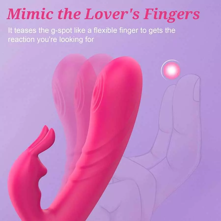 Rabbit Vibrator with Wiggling Motion - MEANINS Mary, G Spot Vibrator Mimic Lover's Fingers, Clitoral Vibrator with Flexible Bunn