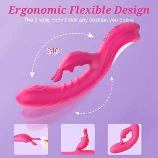 Rabbit Vibrator with Wiggling Motion - MEANINS Mary, G Spot Vibrator Mimic Lover's Fingers, Clitoral Vibrator with Flexible Bunn Rabbit Vibrator with Wiggling Motion - MEANINS Mary, G Spot Vibrator Mimic Lover's Fingers, Clitoral Vibrator with Flexible Bunn