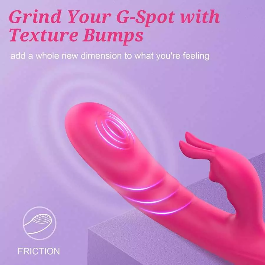 Rabbit Vibrator with Wiggling Motion - MEANINS Mary, G Spot Vibrator Mimic Lover's Fingers, Clitoral Vibrator with Flexible Bunn