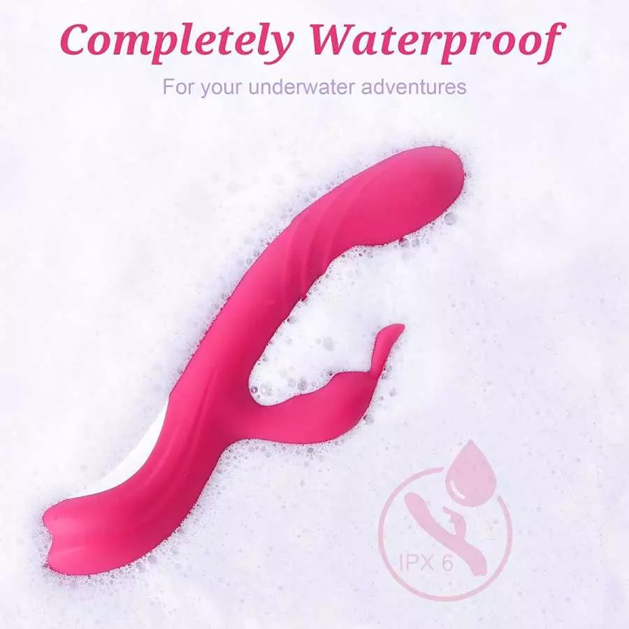 Rabbit Vibrator with Wiggling Motion - MEANINS Mary, G Spot Vibrator Mimic Lover's Fingers, Clitoral Vibrator with Flexible Bunn