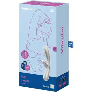 Satisfyer Hot Lover Rabbit Vibrator with Warming Function and App Control - G-Spot and Clitoris Stimulation, Heated Shaft - Comp Satisfyer Hot Lover Rabbit Vibrator with Warming Function and App Control - G-Spot and Clitoris Stimulation, Heated Shaft - Comp