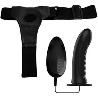 G-Spot Vibrating Dildo with Remote Control, Wearable Strap-on Silicone Dildos Hollow Shaft Vibrating Adult Sex Toys (Not for Wom