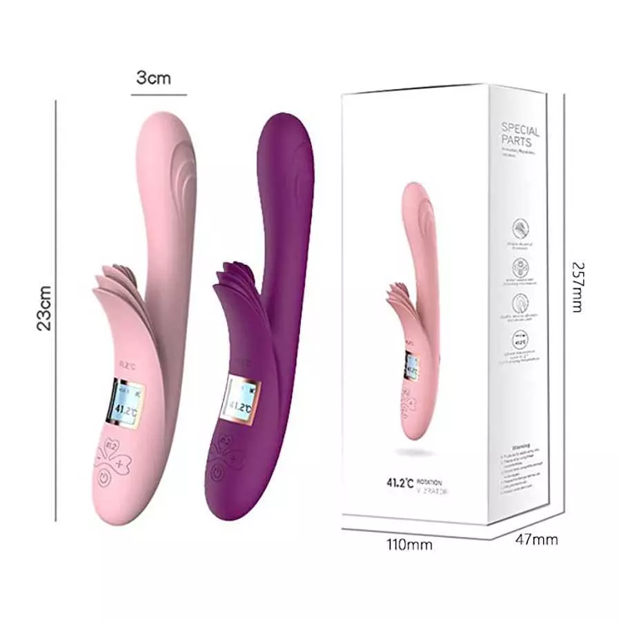 Intelligent Vibrator Wand Multiple Frequency Clitoral and G Spot Vibrator Rabbit Vibrator LCD Screen Heated Stimulator Adult Sex