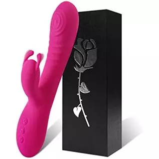 Rose Flapped Clitoral G Spot Rabbit Vibrator Acvioo Liquid Silicon Bunny Clitoris Nipple Dildo Stimulator Adult Sex Toys for Cou