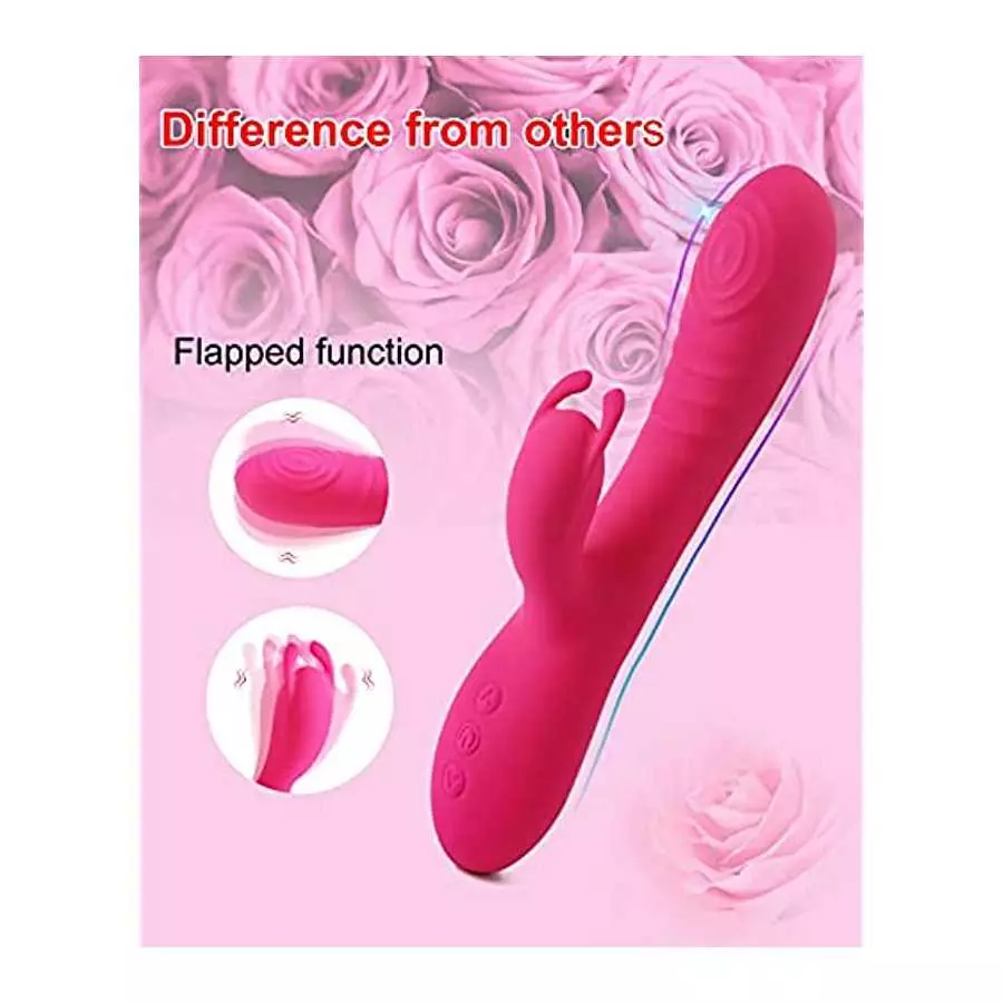 Rose Flapped Clitoral G Spot Rabbit Vibrator Acvioo Liquid Silicon Bunny Clitoris Nipple Dildo Stimulator Adult Sex Toys for Cou