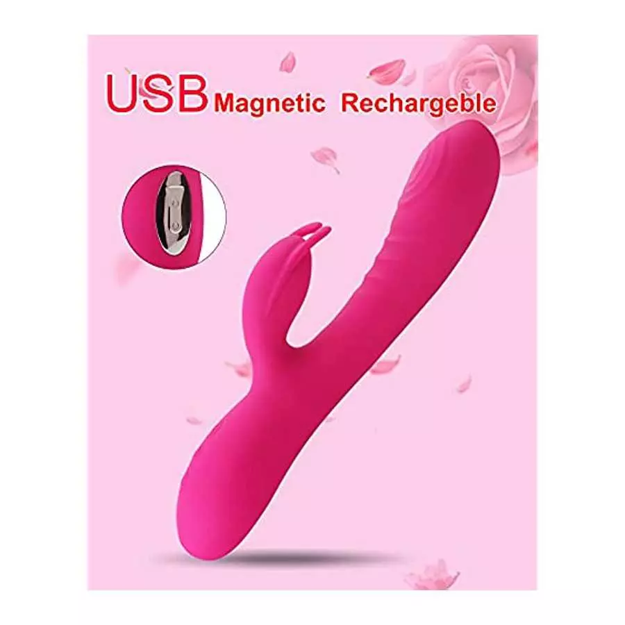 Rose Flapped Clitoral G Spot Rabbit Vibrator Acvioo Liquid Silicon Bunny Clitoris Nipple Dildo Stimulator Adult Sex Toys for Cou