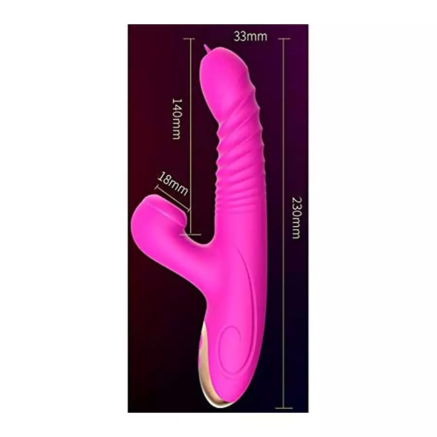 Thrusting Clitoral Rabbit Vibrator for Women G-spot&Clitoris Double Tongue Licking Rotating Dildo With Powerful 20 Vibration and