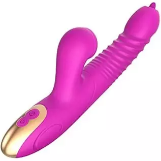 Thrusting Clitoral Rabbit Vibrator for Women G-spot&Clitoris Double Tongue Licking Rotating Dildo With Powerful 20 Vibration and Thrusting Clitoral Rabbit Vibrator for Women G-spot&Clitoris Double Tongue Licking Rotating Dildo With Powerful 20 Vibration and