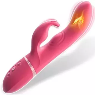 G Spot Vibrator Rabbit Vibrator with Super-Strong Vibration, Clitoris Stimulator One Click to Orgasm Vibes Dildo with Heating Wa