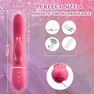 G Spot Vibrator Rabbit Vibrator with Super-Strong Vibration, Clitoris Stimulator One Click to Orgasm Vibes Dildo with Heating Wa G Spot Vibrator Rabbit Vibrator with Super-Strong Vibration, Clitoris Stimulator One Click to Orgasm Vibes Dildo with Heating Wa