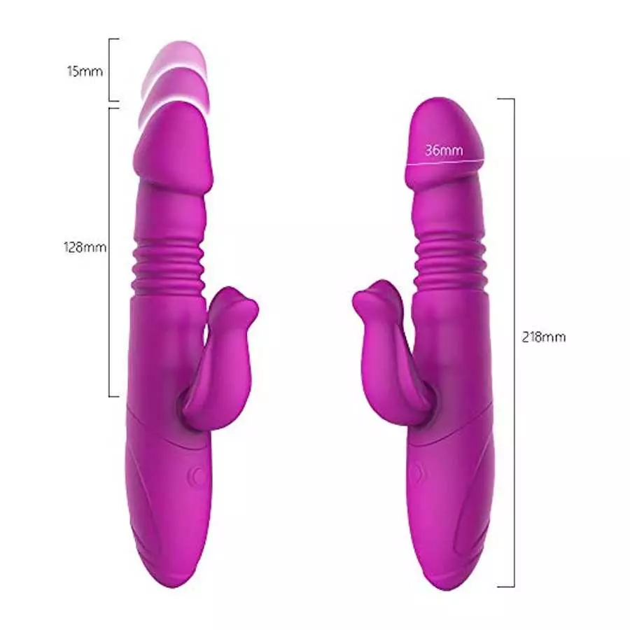Thrusting Clitoral Rabbit Vibrator with 7 Thrusting Rotation Modes, Fupusy Waterproof G Spot Dildo Vibrator for Vagina Clit Orga