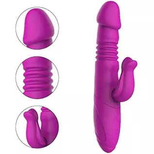 Thrusting Clitoral Rabbit Vibrator with 7 Thrusting Rotation Modes, Fupusy Waterproof G Spot Dildo Vibrator for Vagina Clit Orga Thrusting Clitoral Rabbit Vibrator with 7 Thrusting Rotation Modes, Fupusy Waterproof G Spot Dildo Vibrator for Vagina Clit Orga